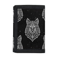Native Tribal Wolf Pattern Print Trifold Wallet