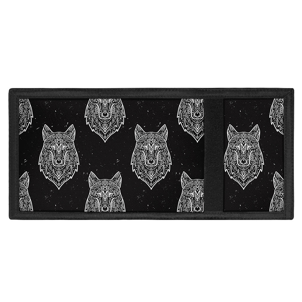 Native Tribal Wolf Pattern Print Trifold Wallet