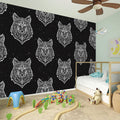 Native Tribal Wolf Pattern Print Wall Sticker