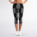 Native Tribal Wolf Pattern Print Women's Capri Leggings
