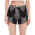 Native Tribal Wolf Pattern Print Women's Split Running Shorts