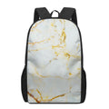 Natural Gold Marble Print 17 Inch Backpack