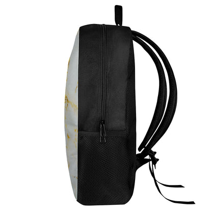 Natural Gold Marble Print 17 Inch Backpack