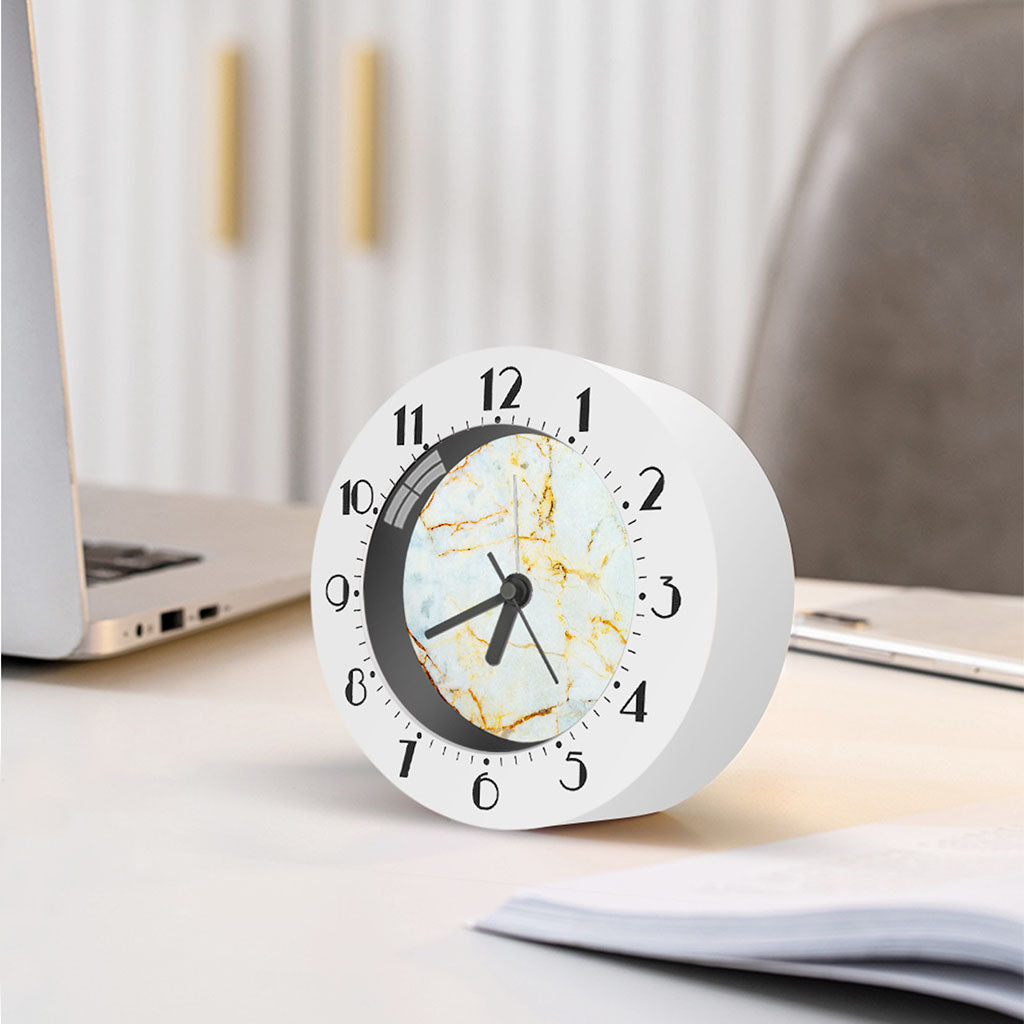 Natural Gold Marble Print Alarm Clock