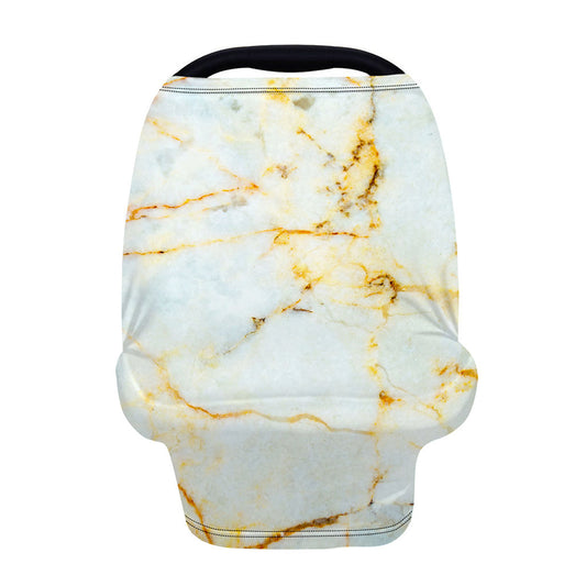 Natural Gold Marble Print Baby Seat Cover
