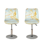 Natural Gold Marble Print Bar Stool Covers