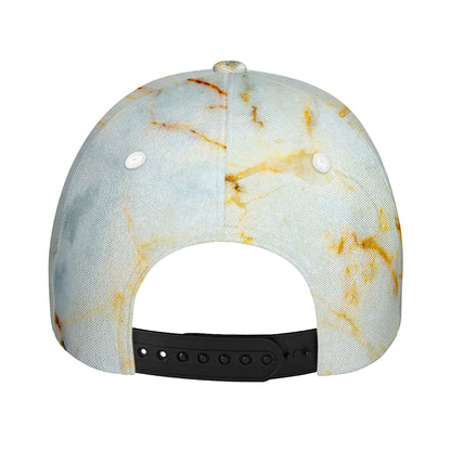 Natural Gold Marble Print Baseball Cap