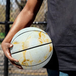 Natural Gold Marble Print Basketball