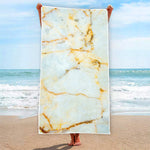 Natural Gold Marble Print Beach Towel