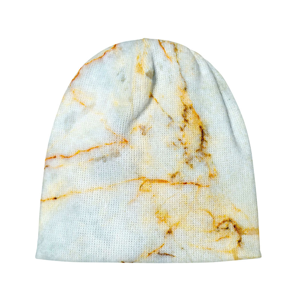 Natural Gold Marble Print Beanie