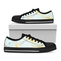 Natural Gold Marble Print Black Low Top Sneakers