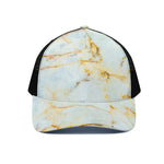 Natural Gold Marble Print Black Mesh Trucker Cap