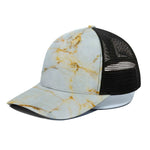 Natural Gold Marble Print Black Mesh Trucker Cap