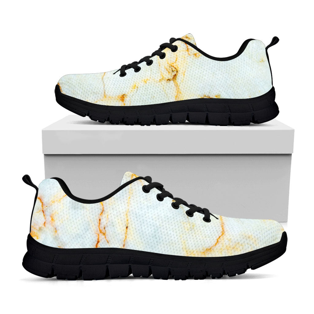 Natural Gold Marble Print Black Running Shoes