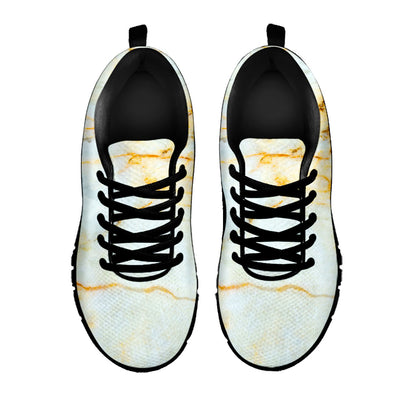 Natural Gold Marble Print Black Running Shoes