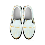 Natural Gold Marble Print Black Slip On Sneakers