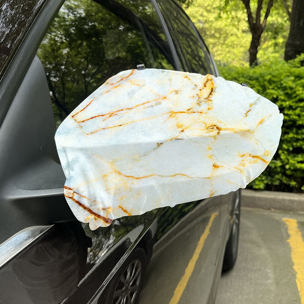 Natural Gold Marble Print Car Side Mirror Covers