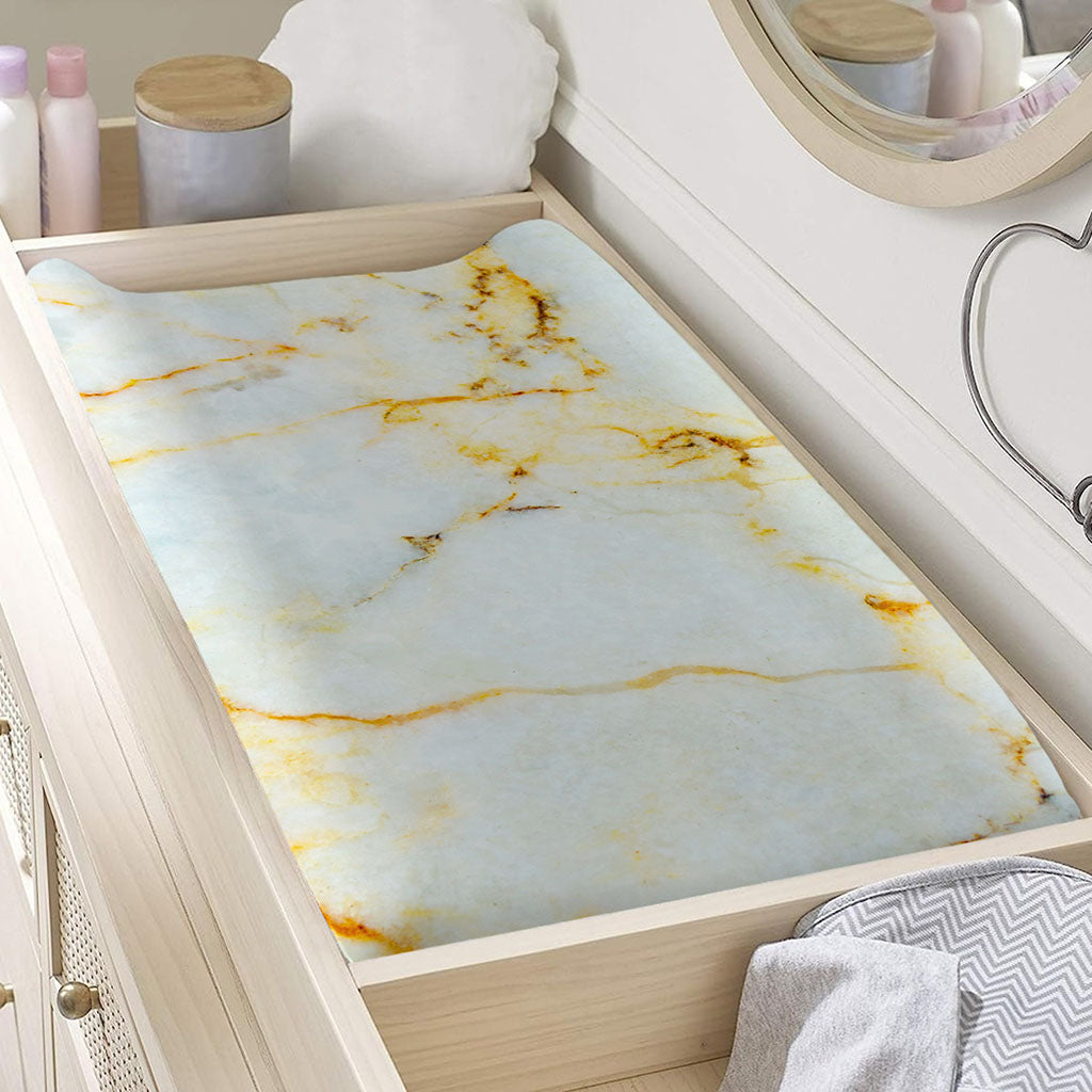 Natural Gold Marble Print Changing Pad Cover