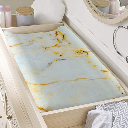 Natural Gold Marble Print Changing Pad Cover