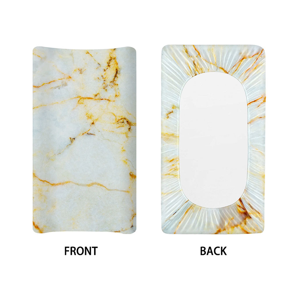 Natural Gold Marble Print Changing Pad Cover