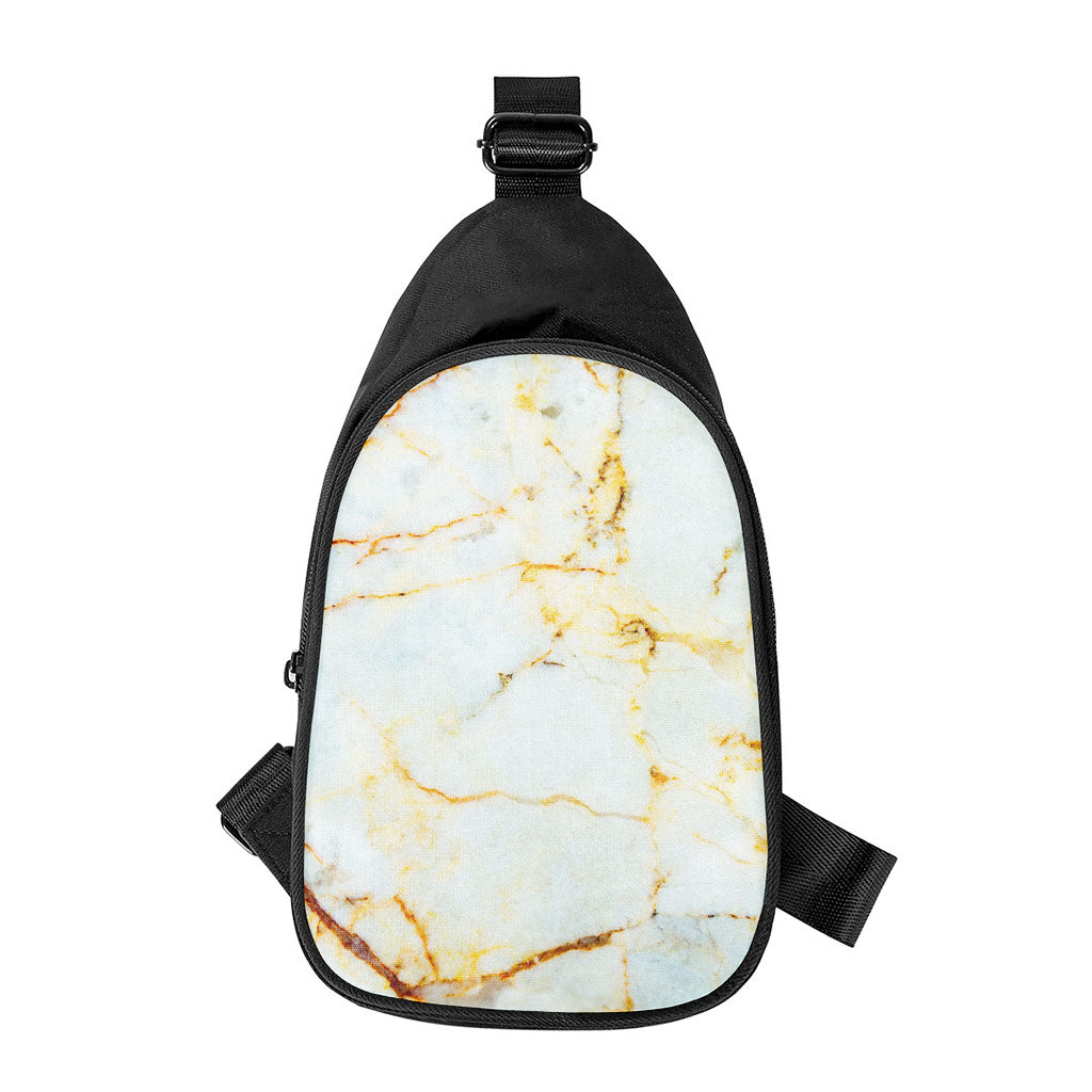 Natural Gold Marble Print Chest Bag
