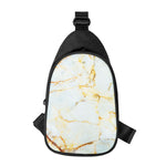 Natural Gold Marble Print Chest Bag