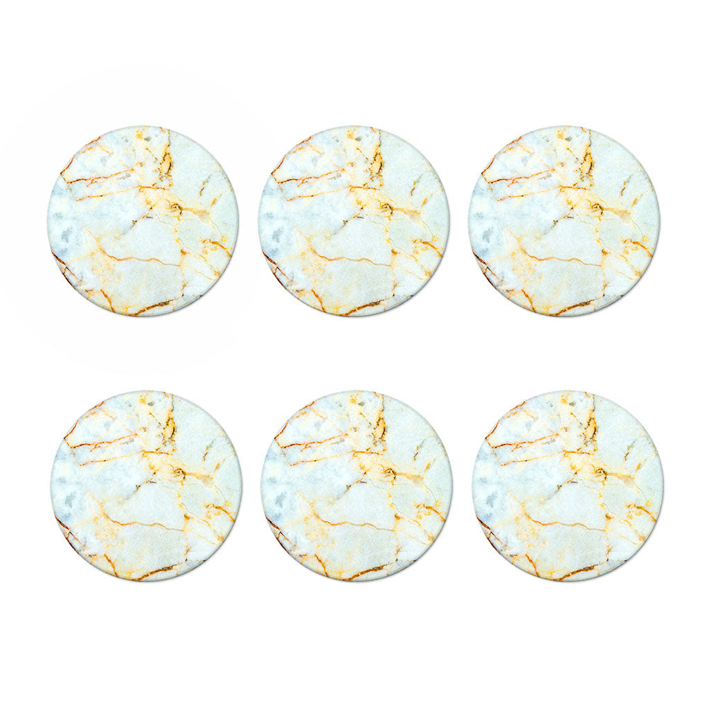 Natural Gold Marble Print Coaster Set