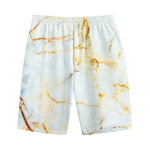 Natural Gold Marble Print Cotton Shorts