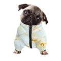 Natural Gold Marble Print Dog Zip Up Jacket