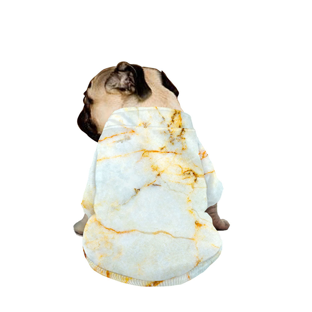 Natural Gold Marble Print Dog Zip Up Jacket