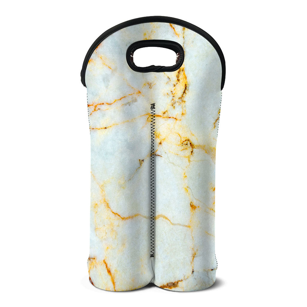 Natural Gold Marble Print Double Neoprene Wine Tote