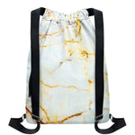 Natural Gold Marble Print Drawstring Backpack