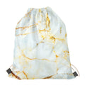 Natural Gold Marble Print Drawstring Bag