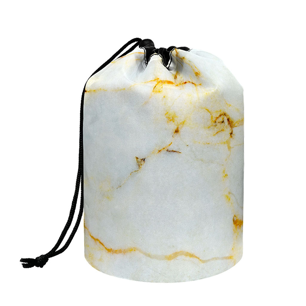 Natural Gold Marble Print Drawstring Makeup Bag