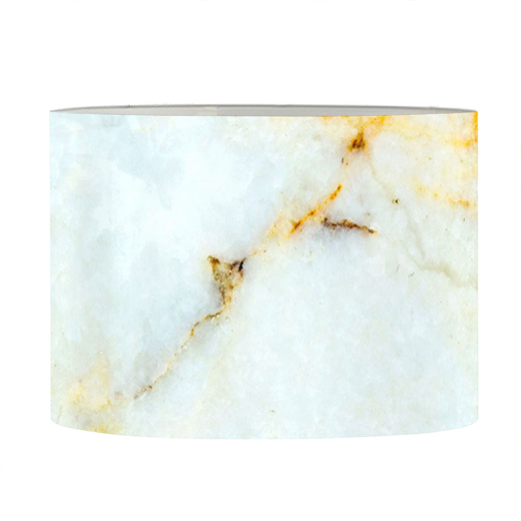 Natural Gold Marble Print Drum Lamp Shade