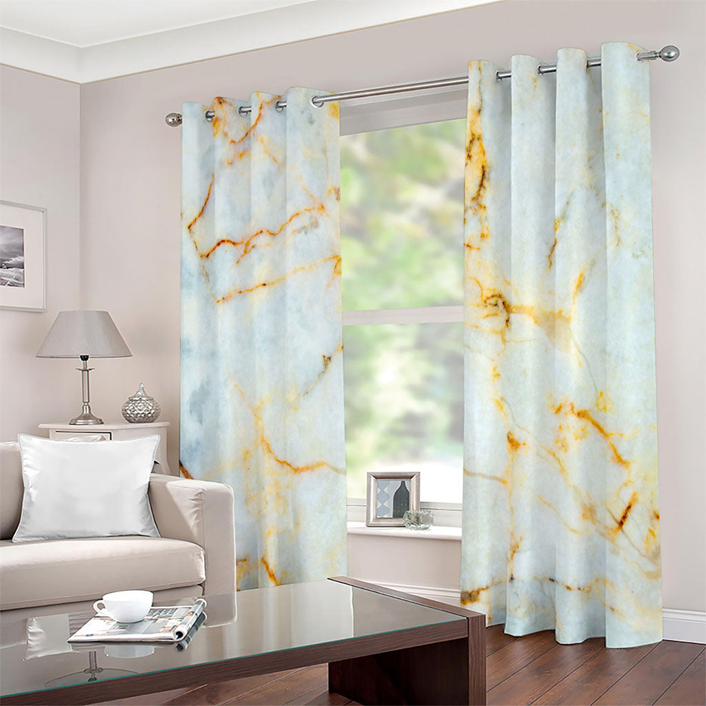Natural Gold Marble Print Extra Wide Grommet Curtains