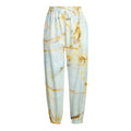 Natural Gold Marble Print Fleece Lined Knit Pants
