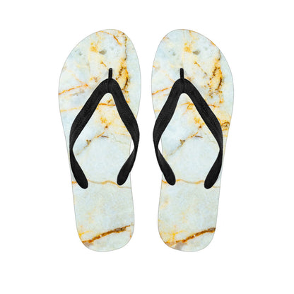 Natural Gold Marble Print Flip Flops