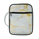 Natural Gold Marble Print Front Pocket Bible Bag
