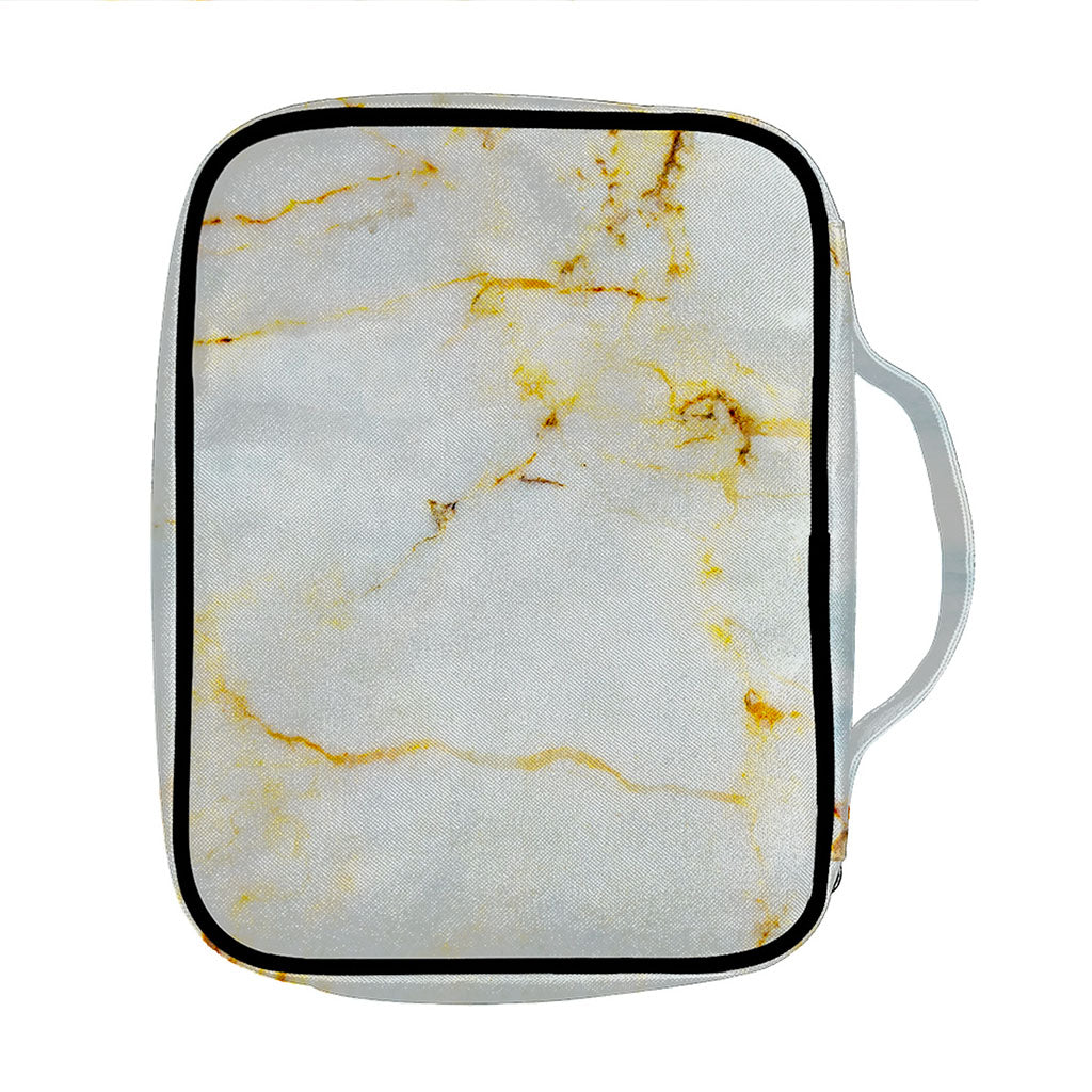 Natural Gold Marble Print Front Pocket Bible Bag