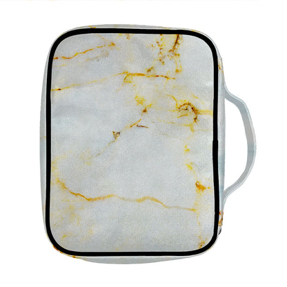 Natural Gold Marble Print Front Pocket Bible Bag