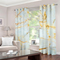 Natural Gold Marble Print Grommet Curtains