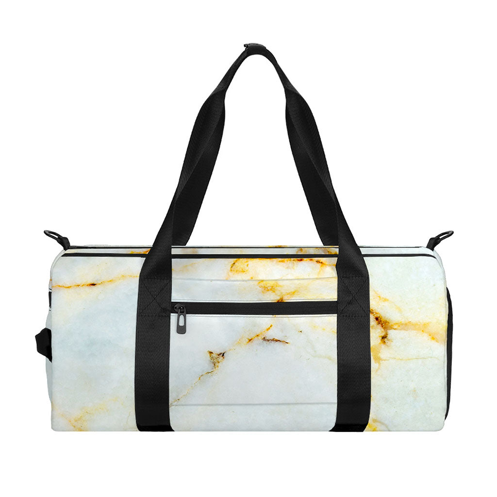 Natural Gold Marble Print Gym Bag