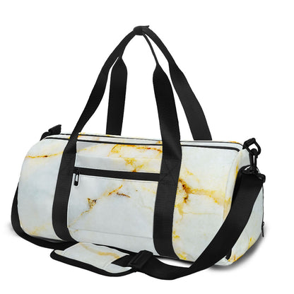 Natural Gold Marble Print Gym Bag