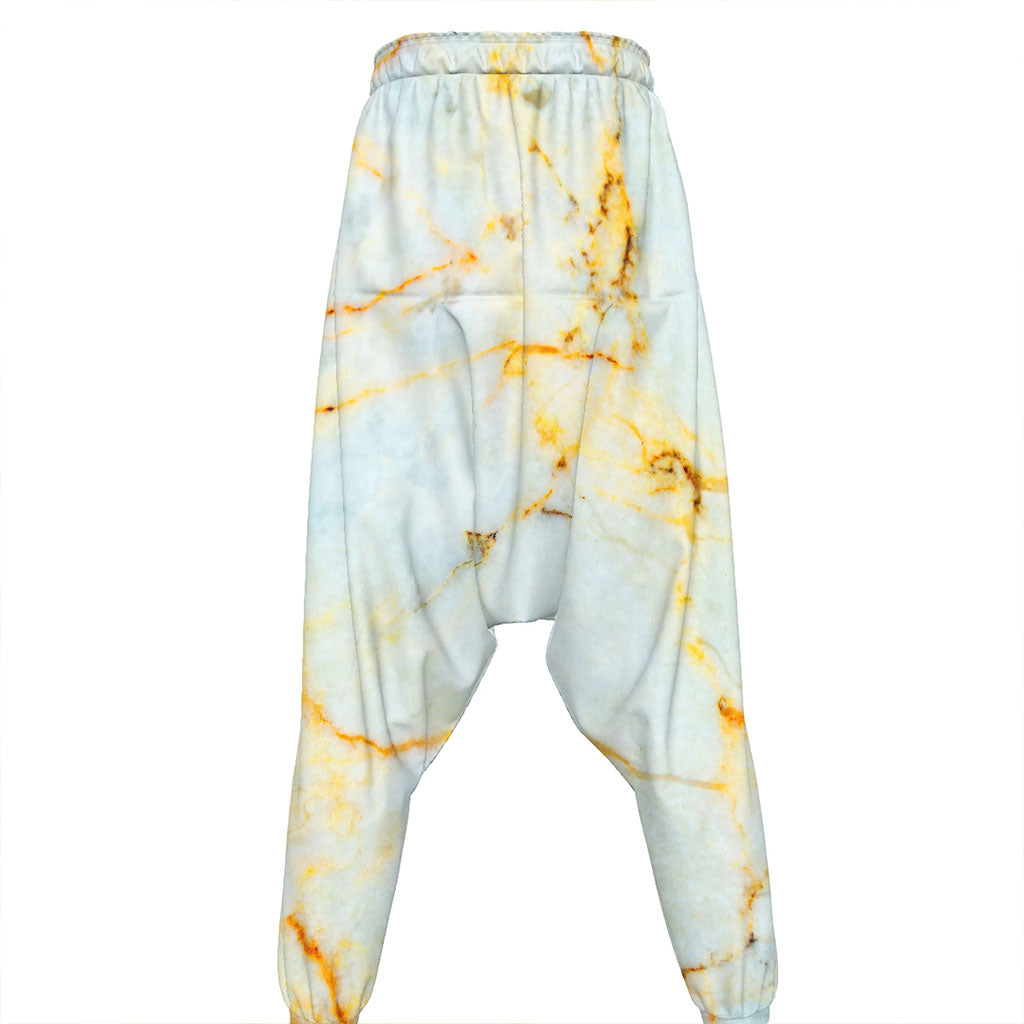 Natural Gold Marble Print Hammer Pants
