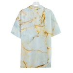Natural Gold Marble Print Hawaiian Shirt