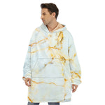 Natural Gold Marble Print Hoodie Blanket