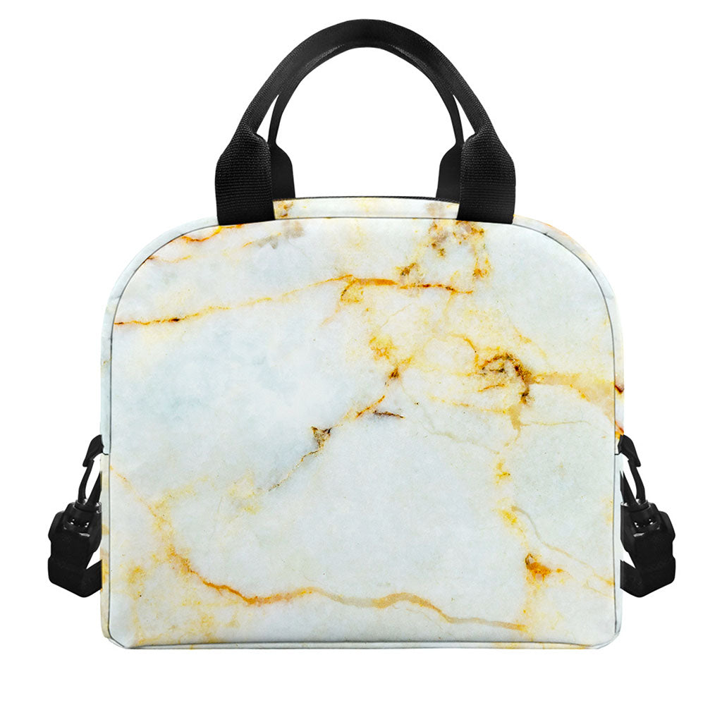 Natural Gold Marble Print Insulated Lunch Bag