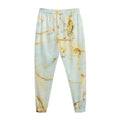 Natural Gold Marble Print Jogger Pants