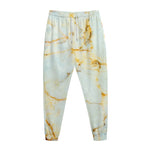 Natural Gold Marble Print Jogger Pants